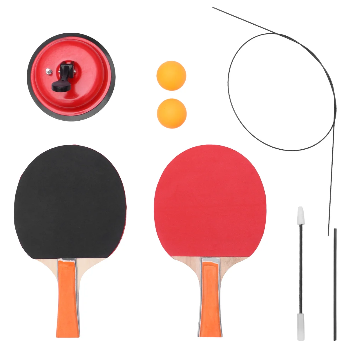 

Table Tennis Trainer Elastic Shaft Movable Pong Balls Paddles Set for Self Training Leisure Decompression Play