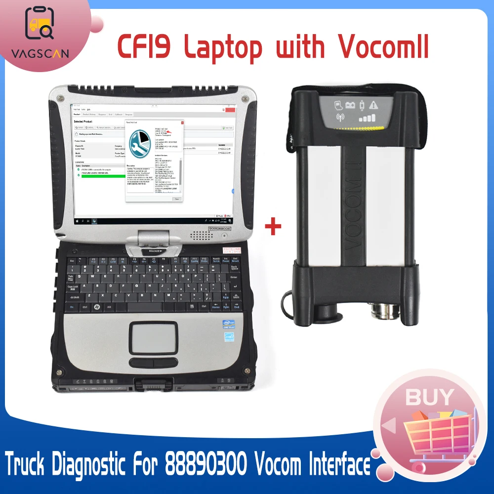 

88894000 2.8.150 VOCOM 2 диагностический инструмент Vocom II, блок связи OBD2 для европейских грузовиков с ноутбуком CF19