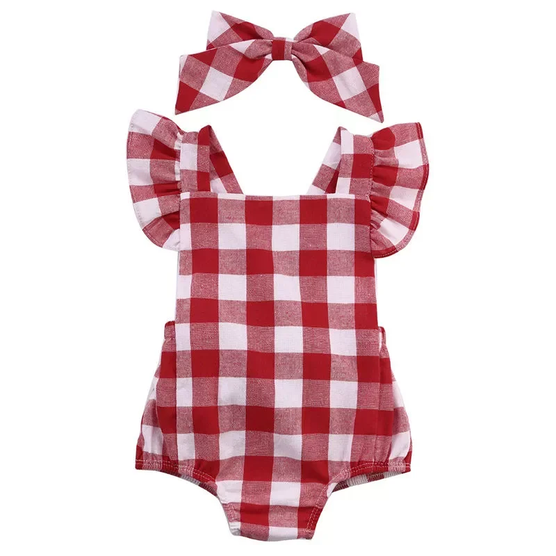 Toddler Infant Baby Girl Kids Cotton Romper Jumpsuit Casual Clothes Bownot 2Pcs Outfit AB