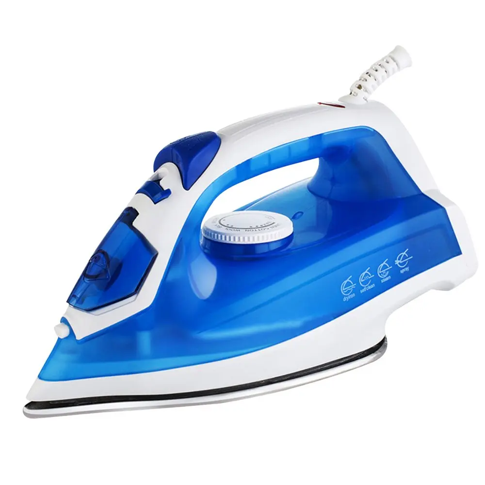 Professional Full Function Steam Iron with Stainless Steel Soleplate, Portable Steamer for Clothes, Blue, SR-2088A