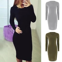 40hotwomen dress elegant sexy round neck autumn office lady skinny dress for dating