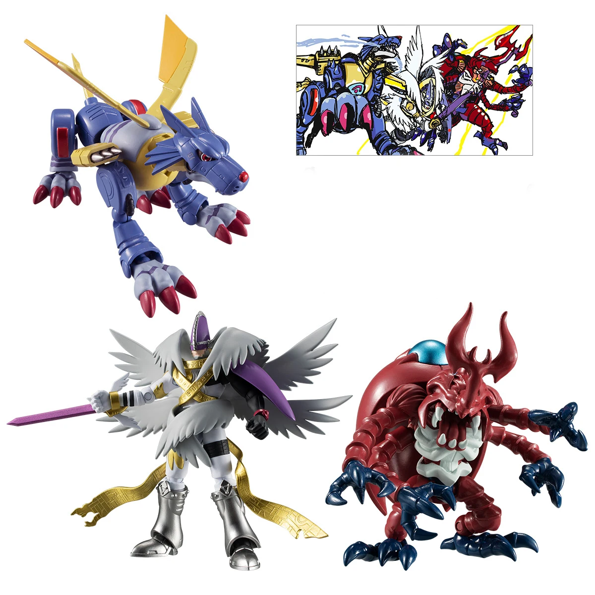 Фото Bandai в наличии Digimon 01/02/03 Series Greymon Angewomon Garudamon Metal Garurumon Аниме Фигурка Модель Фигурка Игрушки №4