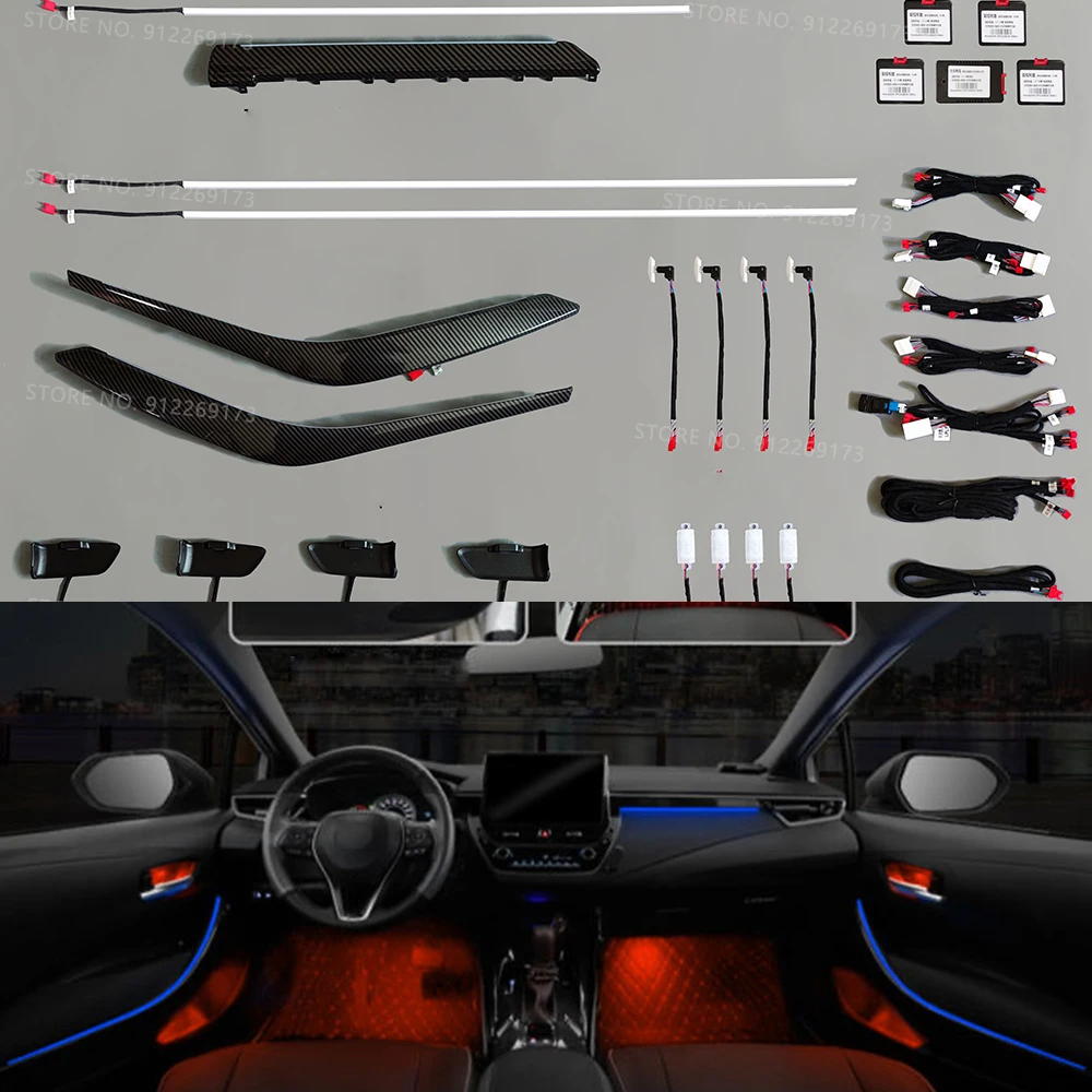 

RGB LED Ambient light For Toyota Corolla 2019-2021 Atmosphere Light 64-color Door Trim Neon Light Footwell