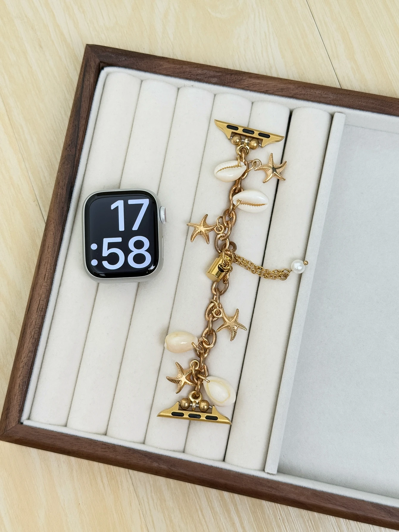Фото Отличная металлическая звезда в виде морской звезды для ремешка Apple Watch серии 8/7/6/10/9 40 мм 41 мм 38 мм 42 мм 44 мм 45 мм 46 мм ремешок №2