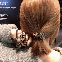 europe american popular women leopard hair ties elastic rubber bands lady resin square scrunchies head handmade hair ropes