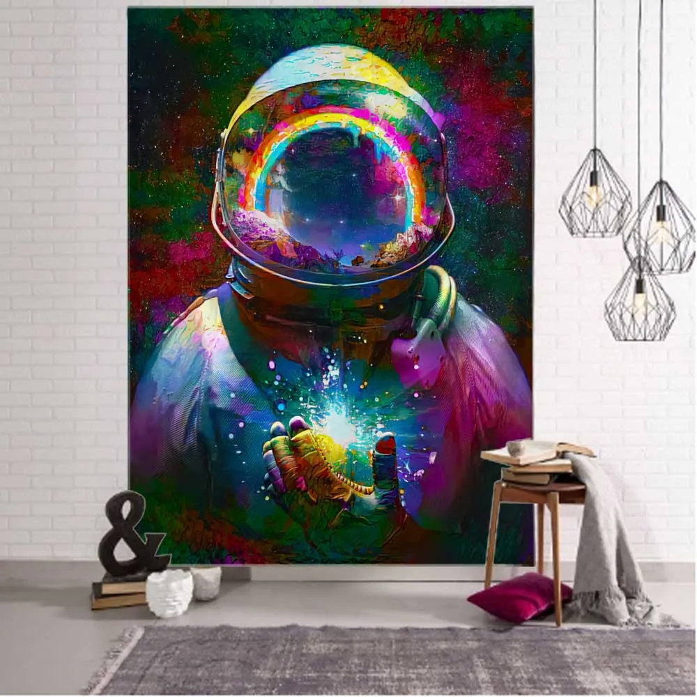 

Astronaut tapestry starry sky fantasy art wall hanging galaxy planet home art wall decoration boho aesthetic room decoration