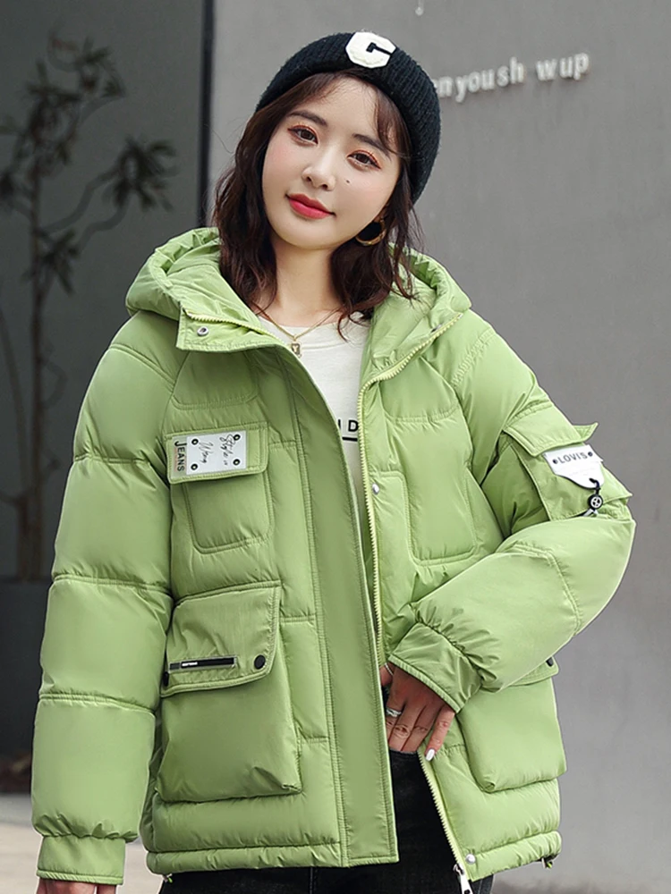 2023 New Winter Women Parkas Jackets Casual Thick Warm Hooded Pattern Coat Female Winter Outwear Jacket parkas