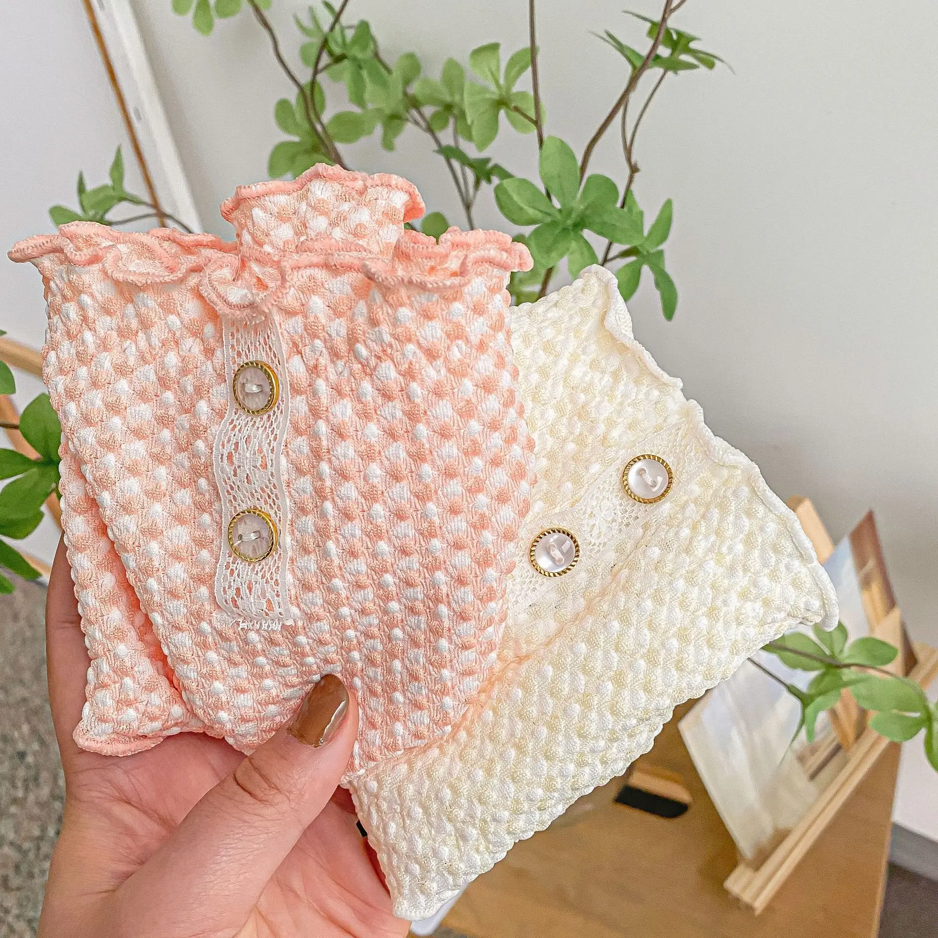 

Fashion plaid Seamless Panties women Japanese cute button Sweet young girl underwear NAL1312