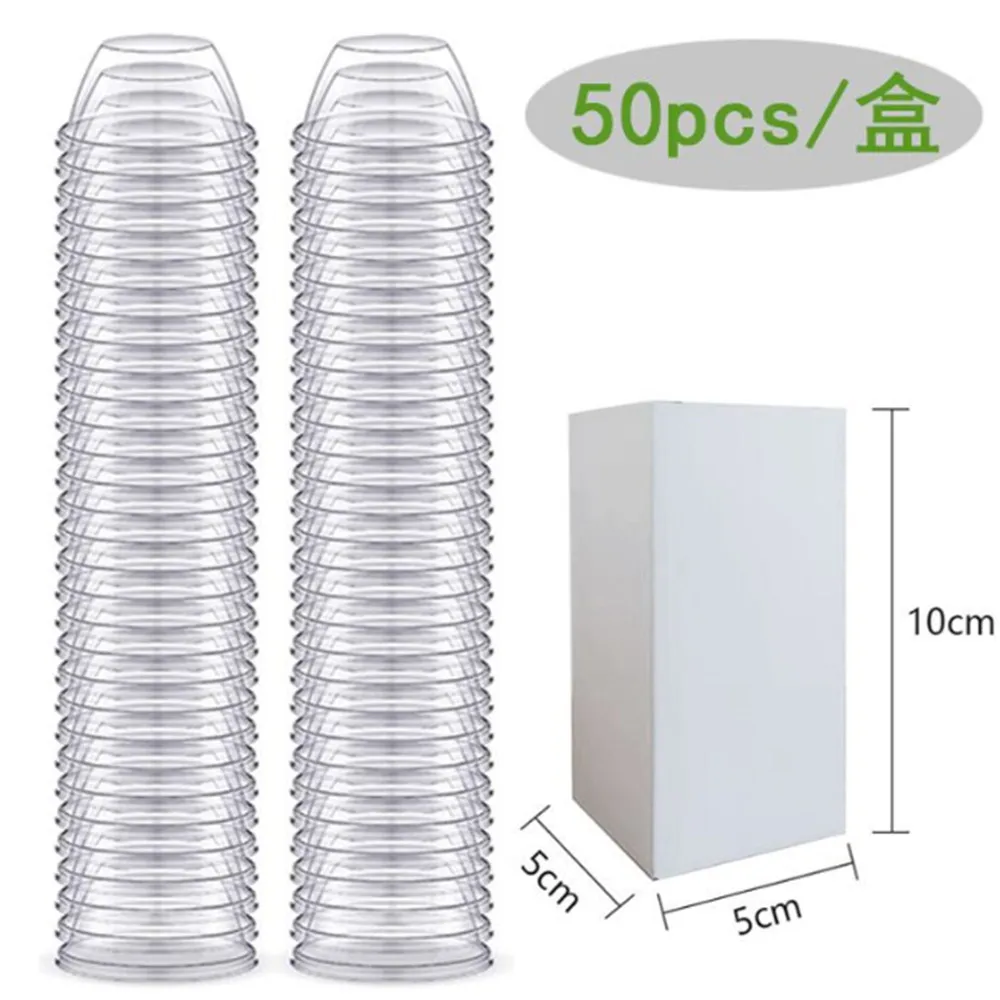 

50Pcs Plastic Domes Plant Pod Grow Domes Transparent Cap For Grow Basket Planting Containers For Hydroponic Growing System
