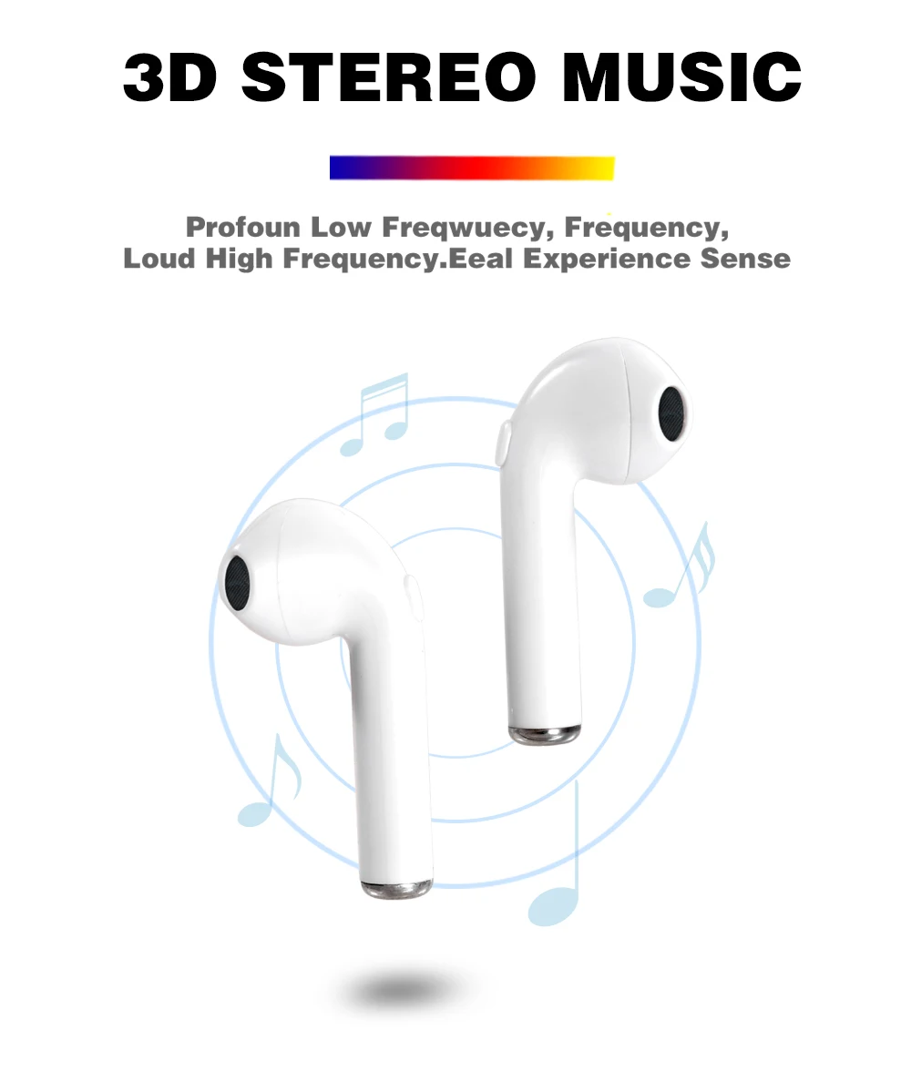 Bluetooth Earphones I7s TWS Sports Fitness Wireless Headsets Stereo Earphone With Charging Box for All Phone | Электроника