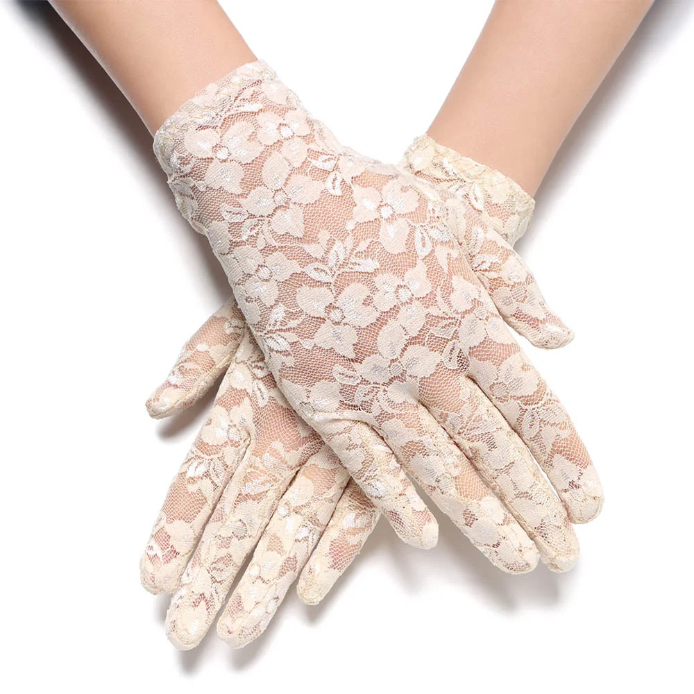 

New Party Sexy Dressy Gloves Women High Quality Lace Gloves Paragraph Wedding Gloves Mittens Accessories Full Finger Girls