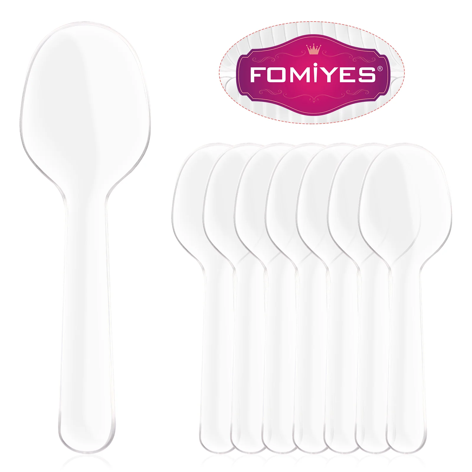 200 шт. пластиковые ложки одноразовые прозрачные легкие для торта мороженого