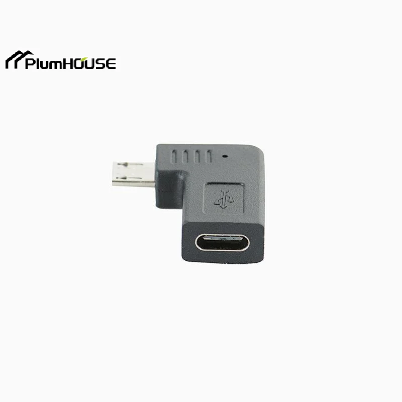 Фото Кабель-адаптер OTG Type-C (гнездо) - Micro USB (штекер), 90 градусов, левый/правый, 1 шт., для зарядки и передачи данных, аксессуары для DIY №2