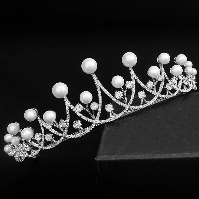 YYSUNNY Искрящиеся девушки жемчужная Тиара Свадебные аксессуары для волос свадьбы