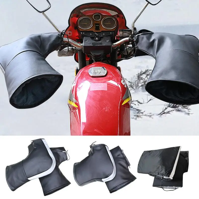 

1Pair Motorcycle Handlebar Muffs Waterproof Motorcycle Winter Warmer Gloves Handlebar Hand Protector Windproof Gloves For Bike