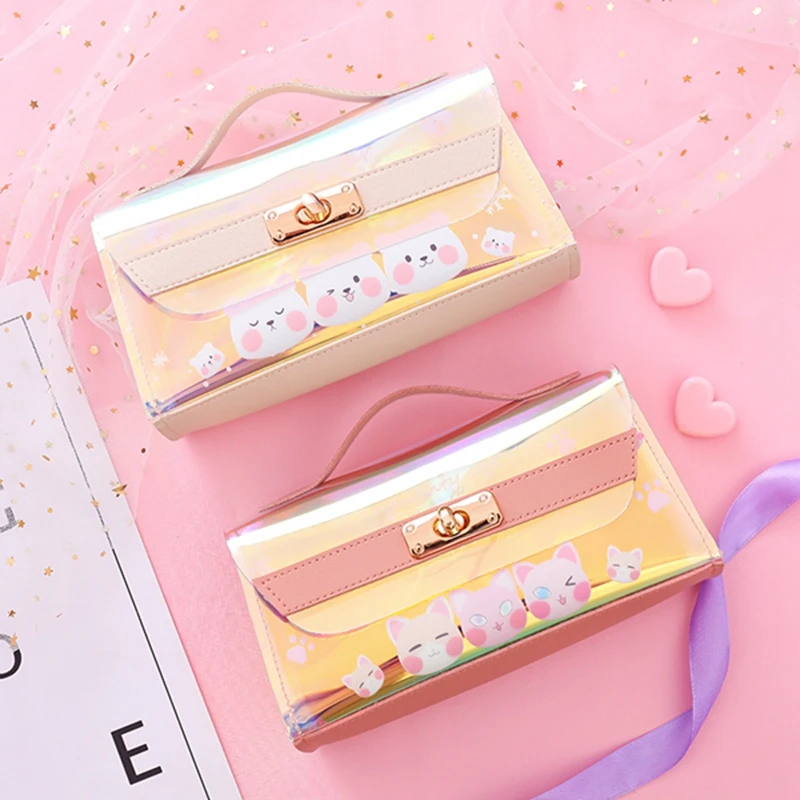 

2 Pcs/set Waterproof PVC Laser Cosmetic Storage Bags Women Neceser Make Up Bag Pouch Wash Toiletry Bag Travel Organizer Case