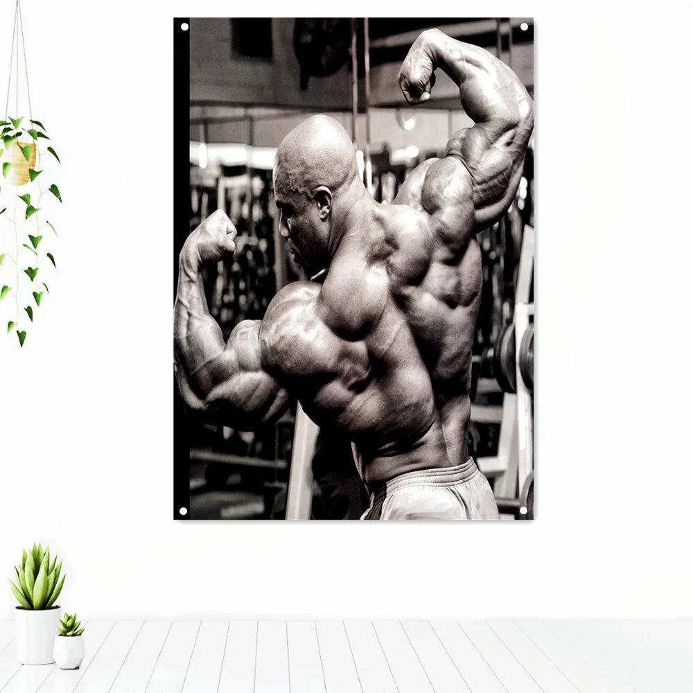 

Bodybuilder Rear Double Biceps Pose Sports Exercise Tapestry Wall Art Gym Decor Fitness Workout Motivation Poster Banner Flag