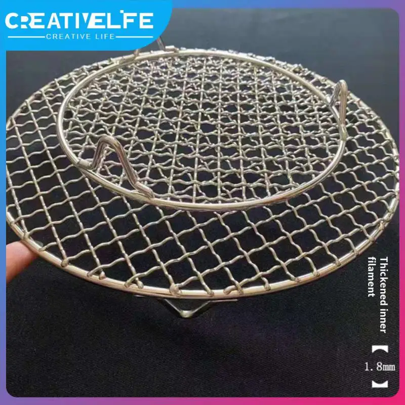 

With Legs Stainless Steel Barbecue Mesh Non Stick Barbecue Grate Round Grilling Mat Cooking Tools Baking Net Bbq Mesh