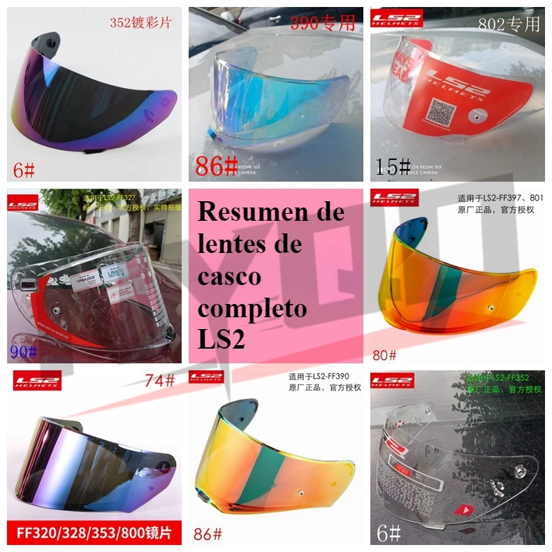 Объектив LS2 FF327/352/353/358/396/390/397/800/801/802/805/809/811 casco moto integrale Capacete ls2 accesorios para motoHelmzubehör