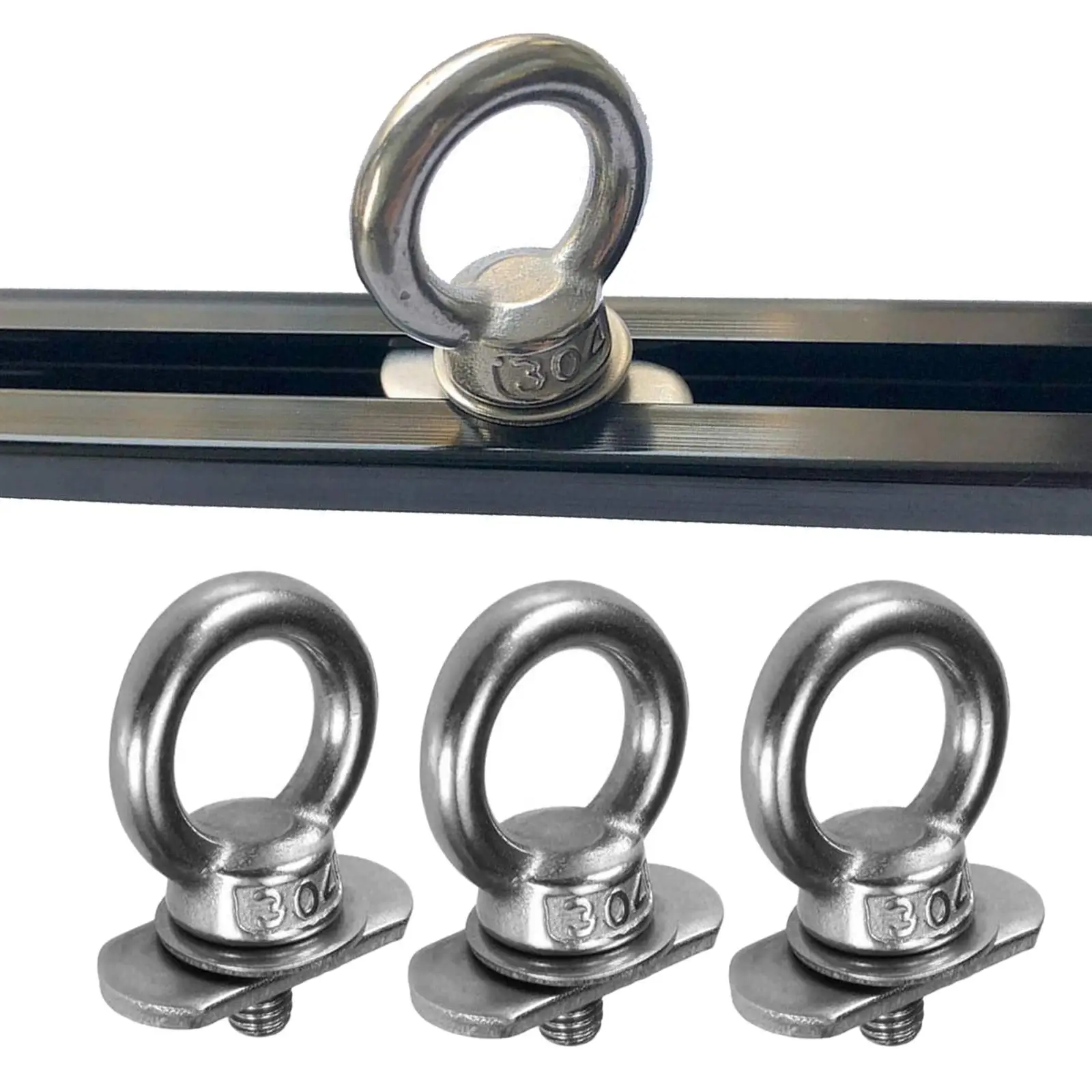 

3x Kayak Track Tie Down Eyelet O for Boats Bungee Rope