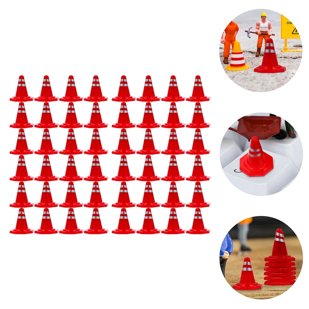 

60 Pcs Miniature Traffic Traffic Road Cones Roadblock Roadblock Traffic Roadblock Roadblock Sign Cones Traffic Small Kids Mini