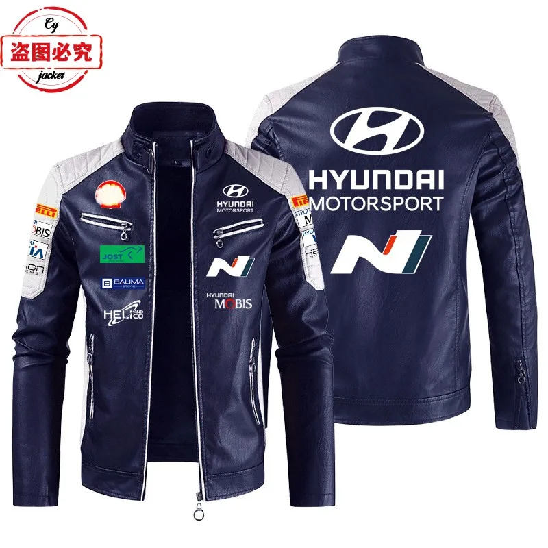 Hyundai N Racing Кожаная мужская куртка с логотипом WRS Rally Team Uniform