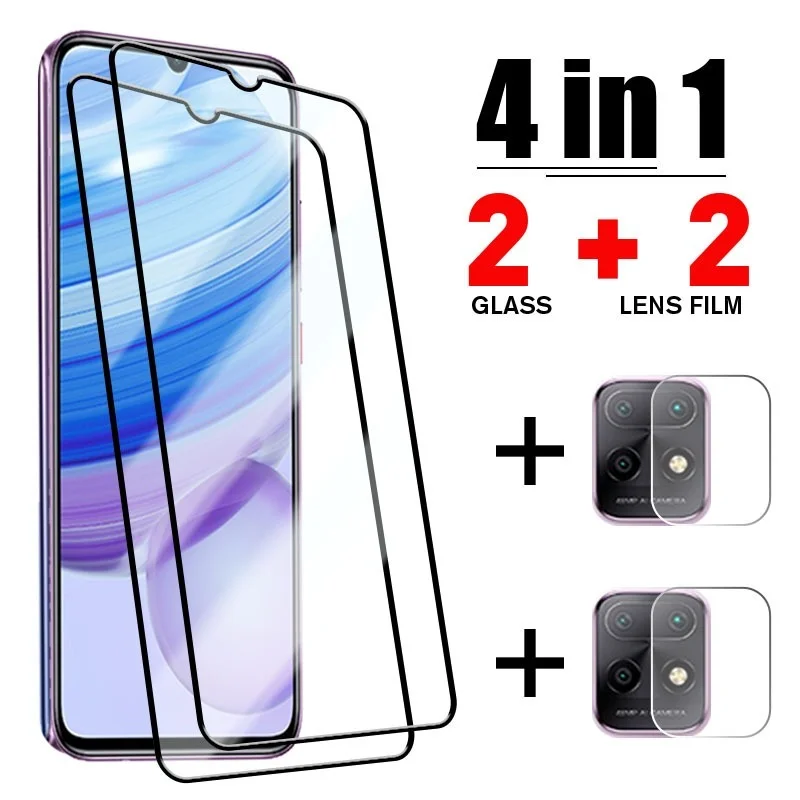 

4 in1 Protective Glass For Xiaomi Redmi Note 10 9 8 7 Pro Max 10T 10S 9T 9S 8T Camera Lens Film For Redmi 9T 9A 9C 8A 7A Glass