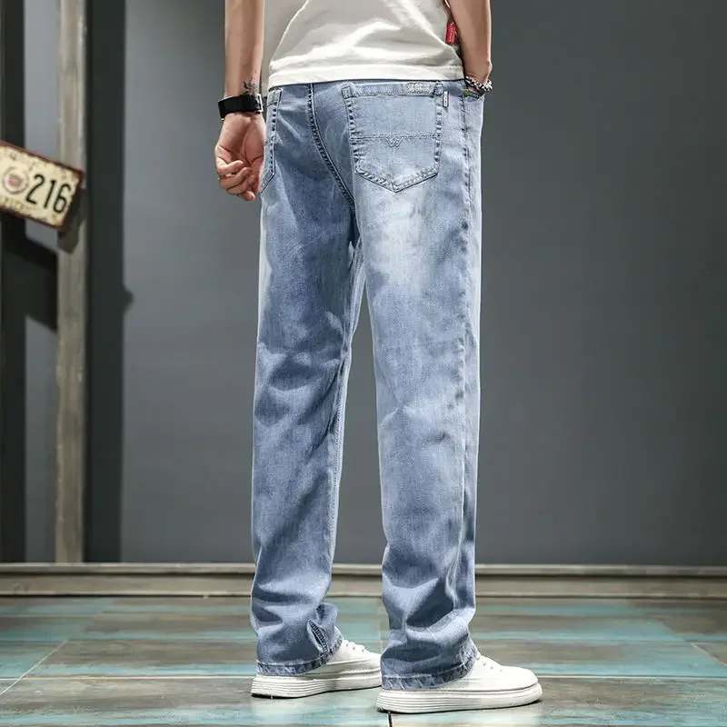 Мужские свободные черные джинсы Shangkaka