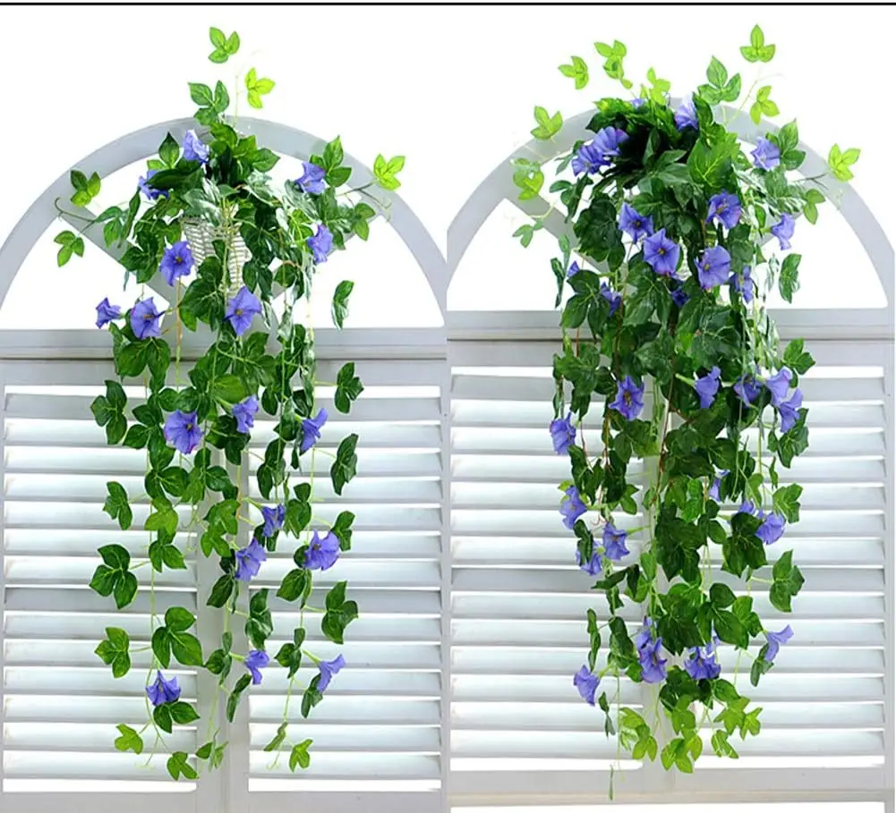 

Искусственные виноградные лозы, 2 шт., утренняя слава, труба, цветок, женская зеленая стена, забор, открытый Свадебный декор
