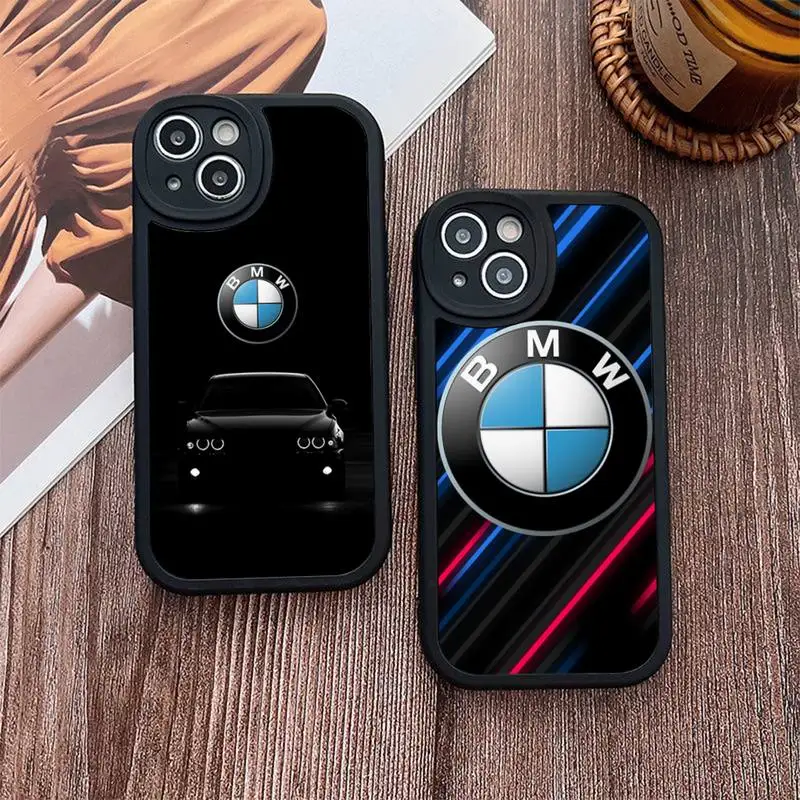 

Sports Red Blue Car bmw Phone Case For iPhone 14 Plus 15 13 12 11 Pro Max Mini X XS XR Soft Silicone Black Cover