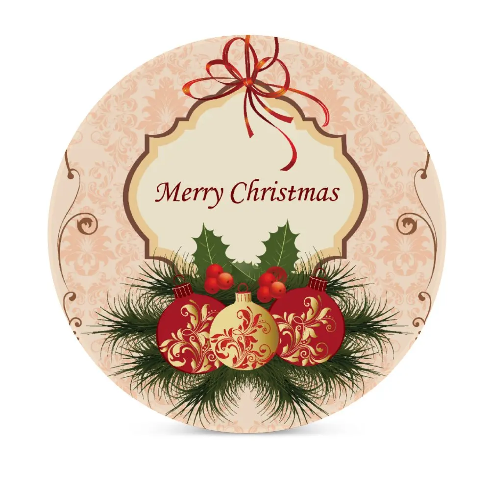 

6PCS Round Coasters Absorbent Ceramic With Cork Backing Cup Mat Pad For Drinks