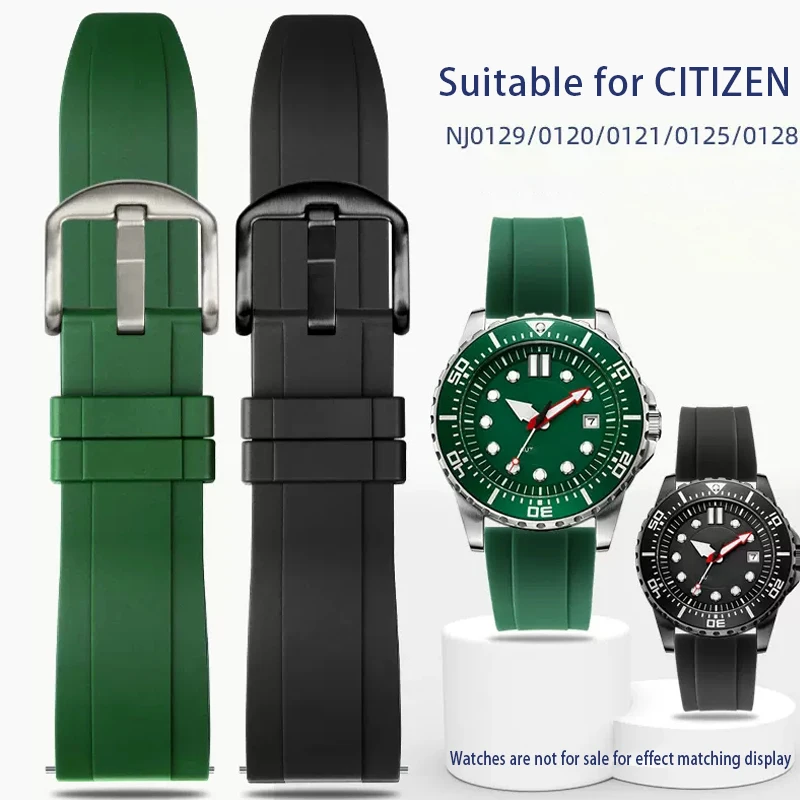 

Ремешок для наручных часов CITIZEN Green Water Ghost, серия NJ0129/ 0120/ 0125/ 0128, водонепроницаемые спортивные мужские часы, аксессуары 22 мм, черный