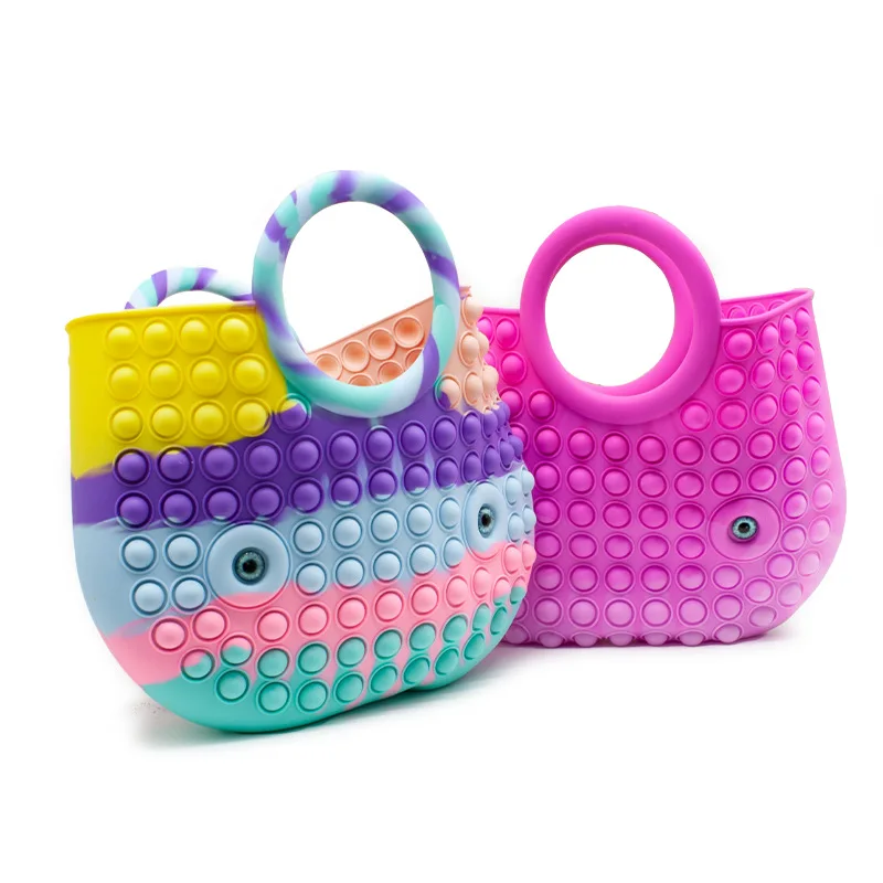 

Fashion Fidget Toys Push Bubble Irritable Sensory Toys Children Sensory Puzzle Decompression Toy Pop It Handbag Adult Kids Gifts