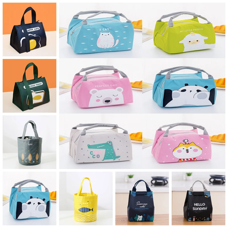 

Портативная сумка для ланча, изолированная сумка-холодильник, Термосумка для женщин, детей, школьников, детский Ланч-бокс, ледяной пакет, то...
