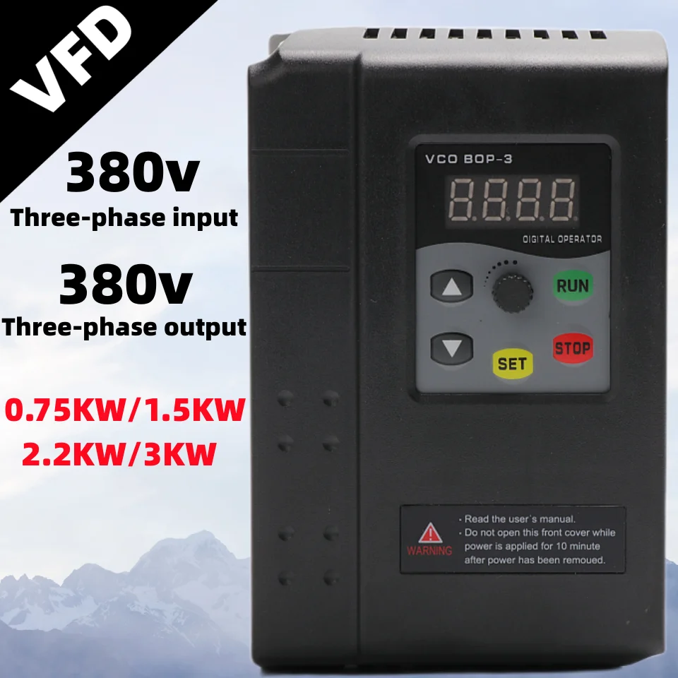 

3KW VFD AC 380V 0.75KW 1.5KW 2.2KW Variable Frequency Drive VFD Frequency Converter Inverter Speed Controller for 3-phase Motor