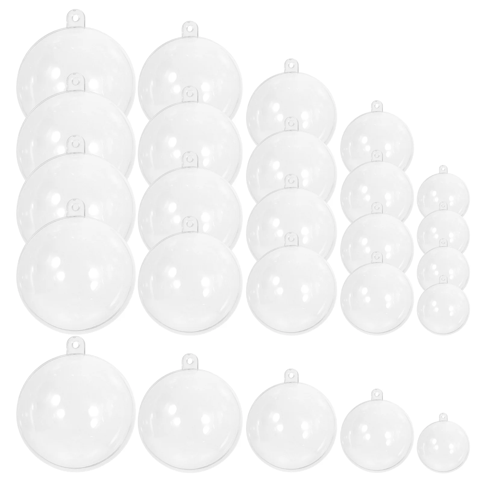 

25pcs Transparent Round Fillable Hanging Ornaments Christmas Balls Clear Plastic Fillable Baubles Ball