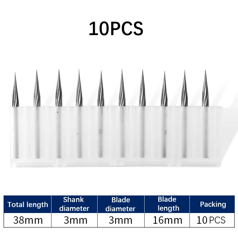 

10 шт. профессиональный набор борфрез из карбида вольфрама, высокая твердость для гравировки металла/дерева, набор роторных напильников