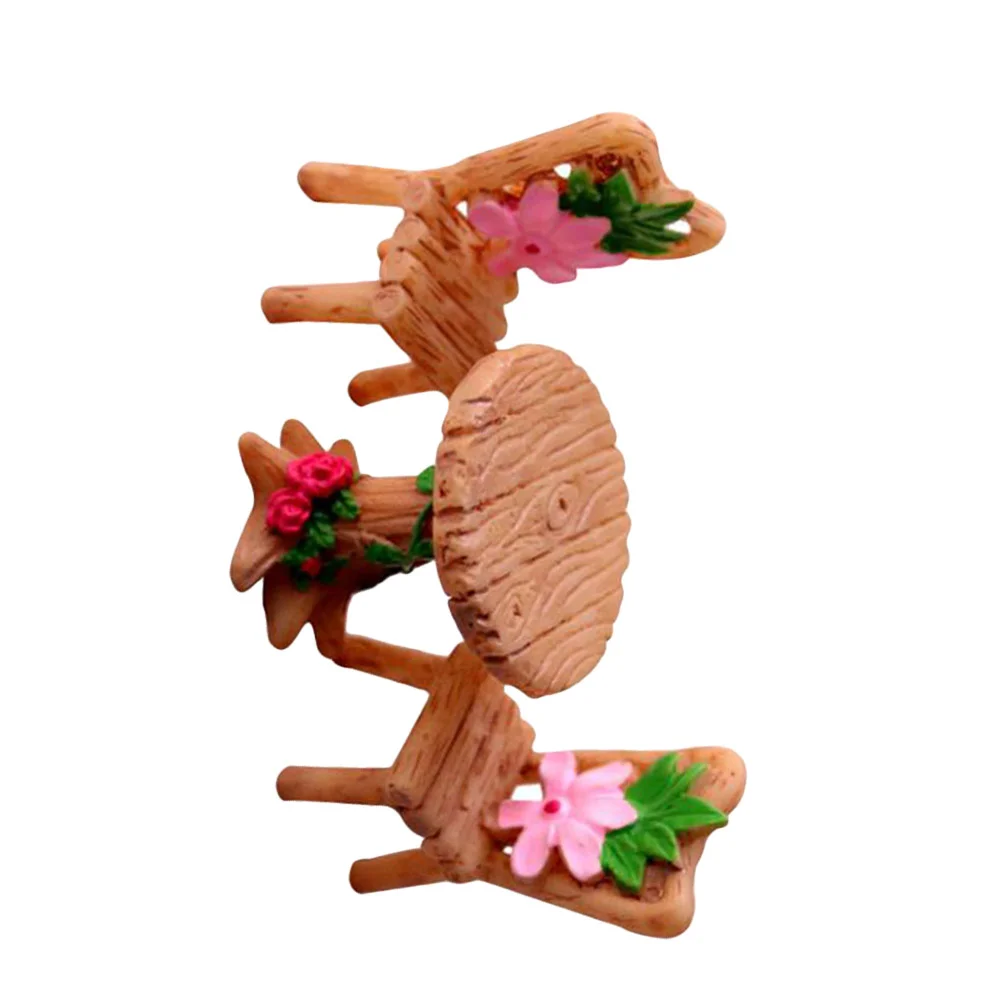 

1 Set Simulated Table Stool Decorative Miniature Cute Photography Prop Landscape Decor Model for Home House