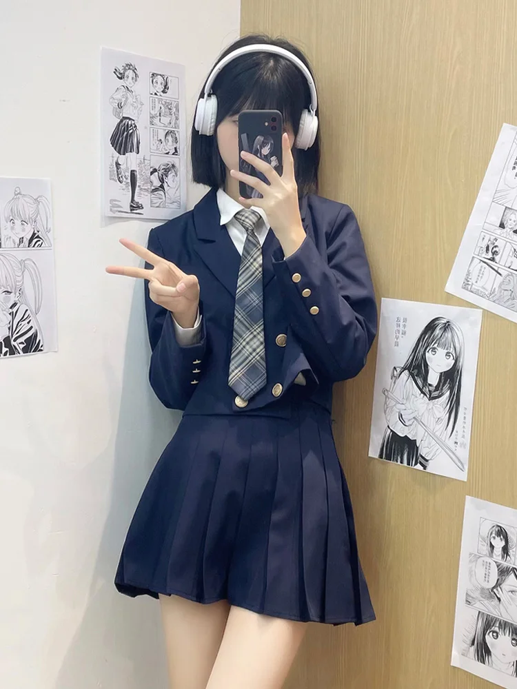 Japan fashion Preppy Set Jk Uniform Milk Series Campus Spring and Autumn Genuine School Supply Suit Salt System Wear Three-Pi...