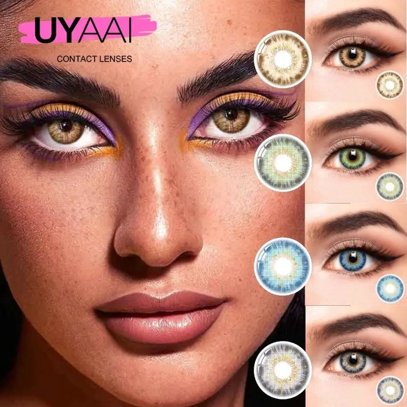 

UYAAI 1 Year Color Contact Lenses for Eyes 1 Pair Natural Brown Blue Green Grey Eye Colors Contacts Free Shipping