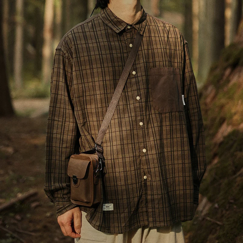 

Japanese Vintage Plaid Long Sleeve Shirt Men's and Women's New Spring and Autumn Relaxed Versatile Casual Shirt Top Clothing