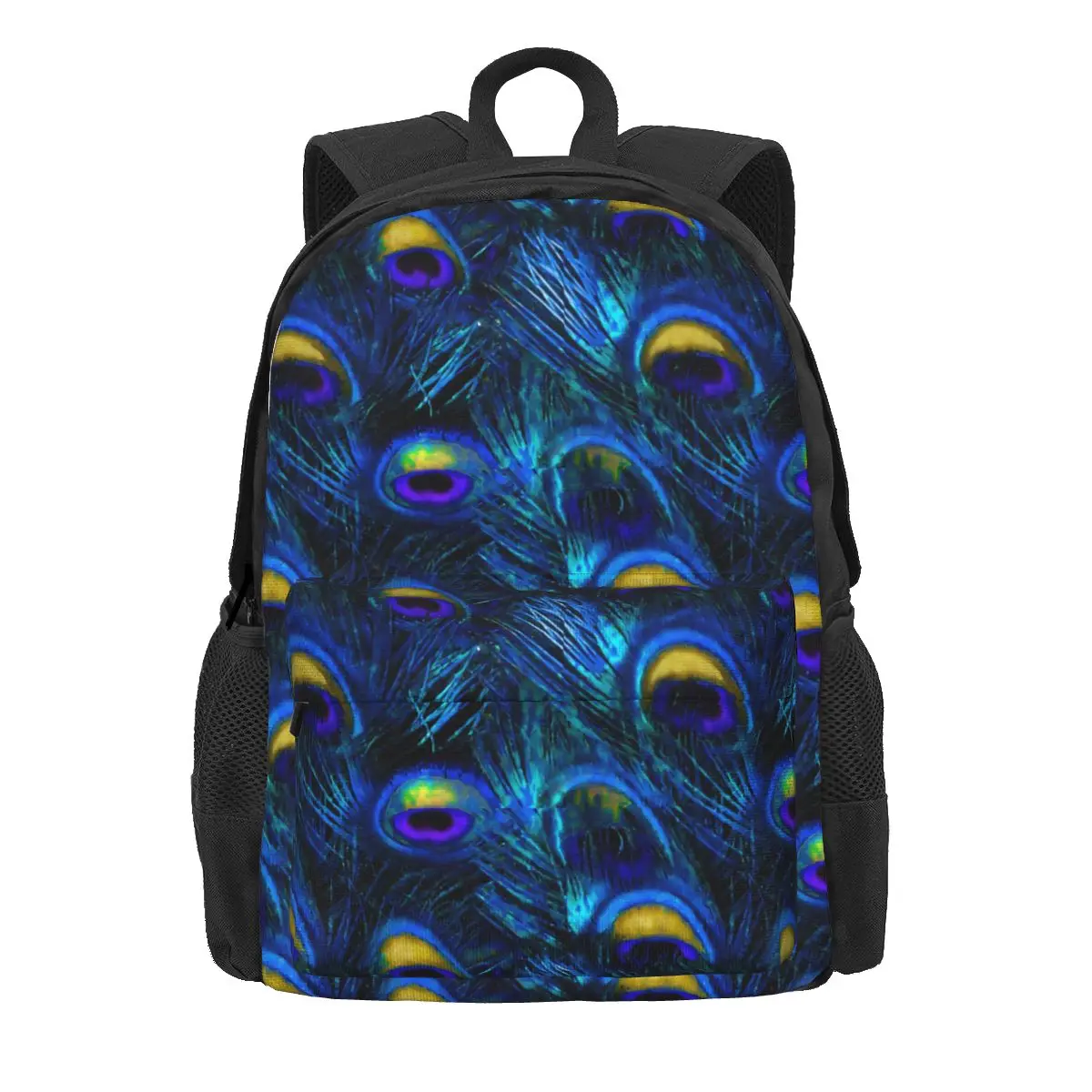 

Peacock Feather Backpack Teen Animal Print Soft Backpacks Polyester Fun High School Bags Travel Designer Rucksack
