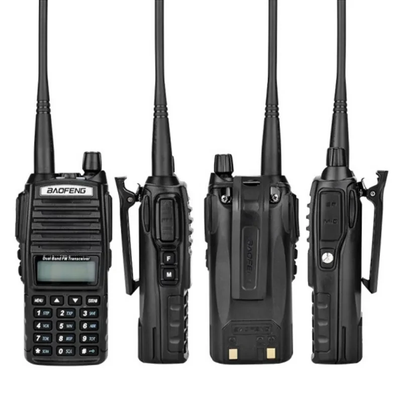 2PCS 8W BaoFeng UV-82 Walkie Talkie Ham Radio Comunicador Dual PTT Long Handheld Range Two Way Portable FM Amateur CB Stations