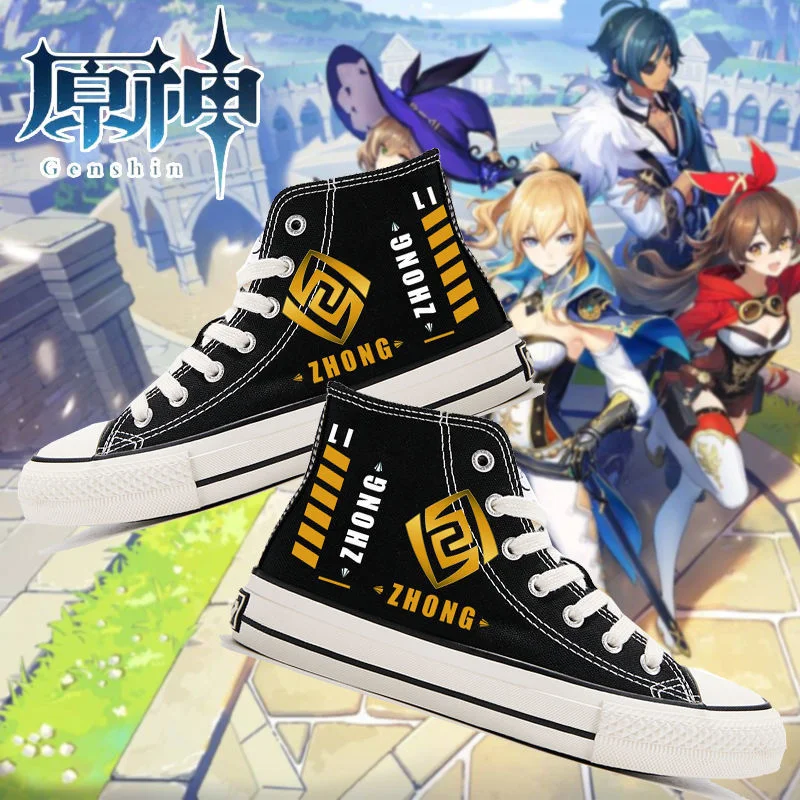 

Anime Genshin Impact Around the Elf High-top Canvas Shoes Sub-second Yuan Casual Board Shoes Couple Shoes Men and Women