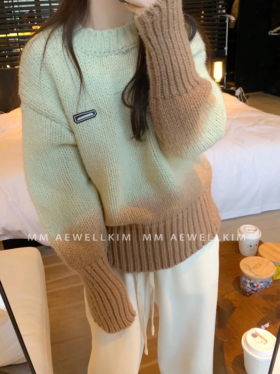 Ader error Gradient Short Waist Sweater Men's and Women's Autumn Winter Design Feel Small Loose Couple Slouchy Style T-Shirt