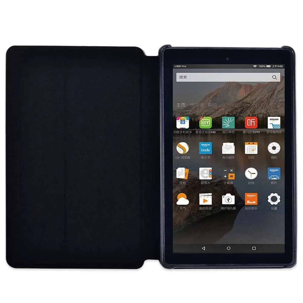 Чехол для планшета Amazon Fire 7/ HD 8/ 10 26 кожаный чехол с надписью Anti-Drop + Бесплатный
