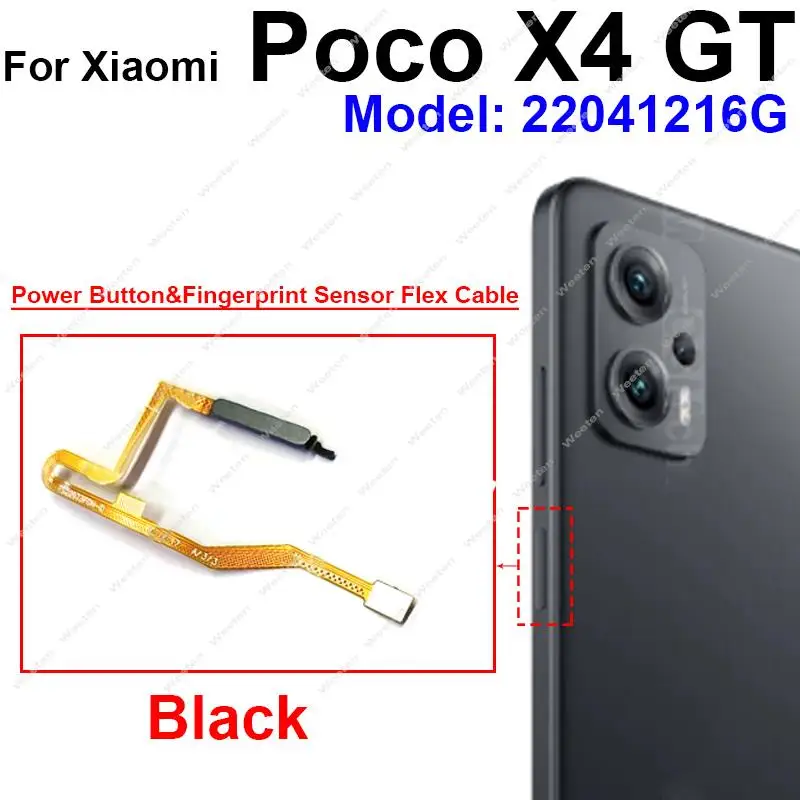 Фото Кнопка питания датчик отпечатков пальцев гибкий кабель для Xiaomi Poco X4 Pro 5G X4 GT Home Меню Кнопка возврата гибкая лента запасные части №5