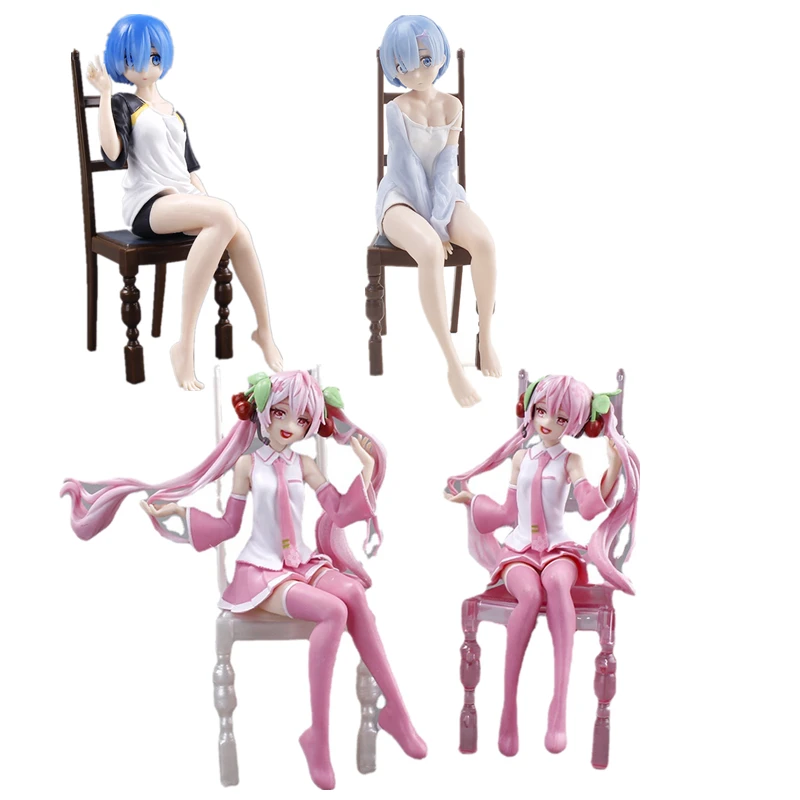 Японское аниме цветок вишни орнамент Hatsune сидячий стул Розовая модель украшение