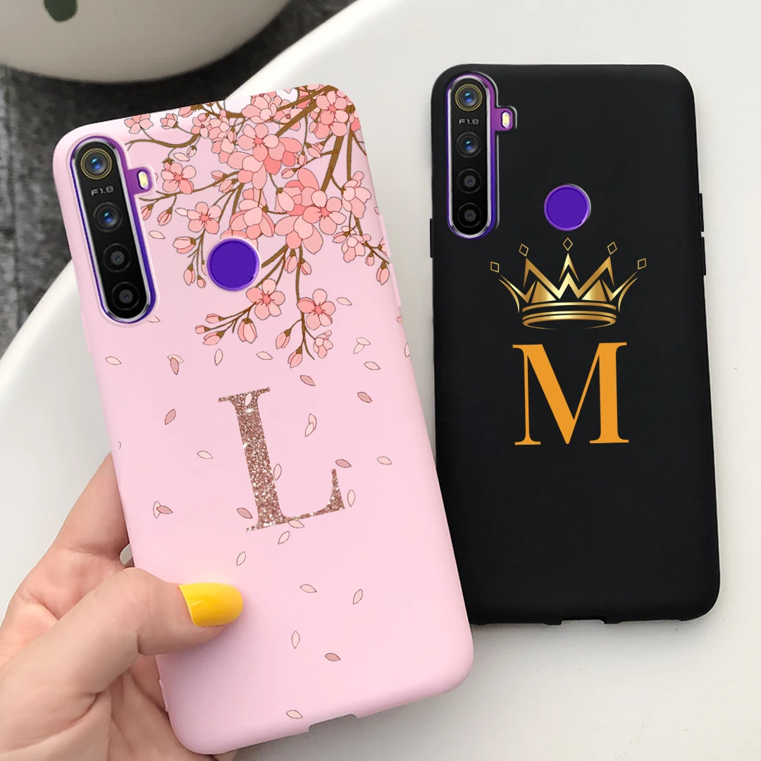 Фото Для Oppo Realme 5 5i 5s 5Pro 6i чехол милые буквы силиконовые мягкие матовые бамперы задняя крышка для Realme 5 i 5s 5Pro №1