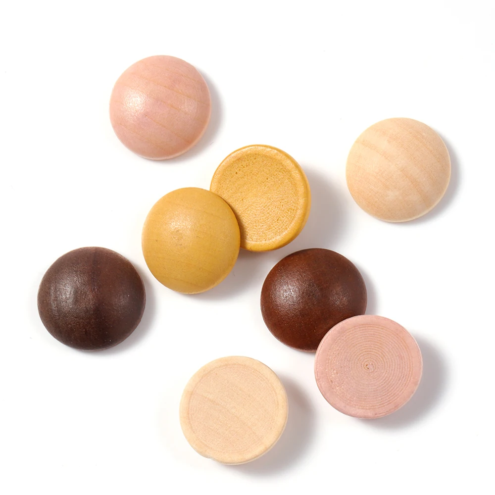 10pcs 15mm Wooden Cabochon Half Round Flat Back Ornament for for DIY Jewelry Making Personalised Hairpins Earring Decoration